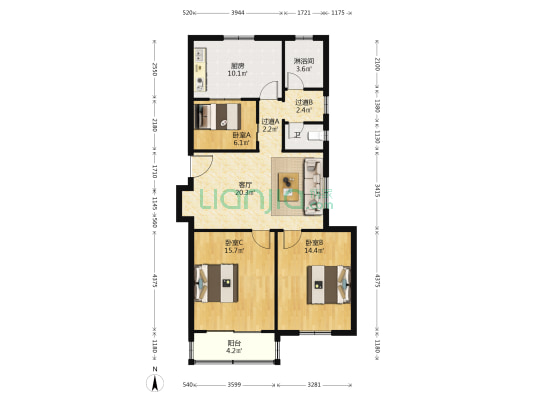 文港雅居 3室1厅2卫 99平方