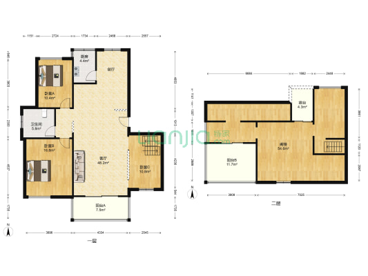 梦溪嘉苑三期 3室1厅1卫 174平方