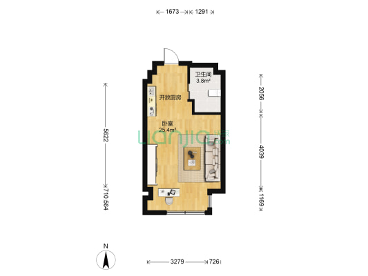 安吉万达广场 1室0厅1卫 46平方