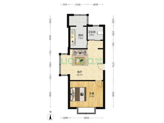 弘泽锦城 1室1厅1卫 57平方