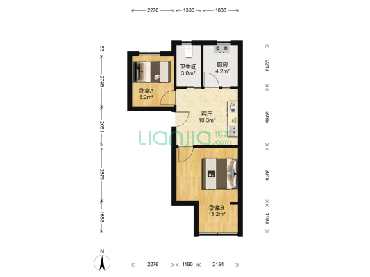 美政花苑 2室1厅1卫 47平方