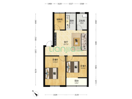 白岩三支路 2室1厅1卫 74平方