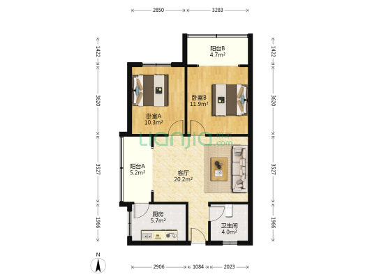 爱民路112号 2室1厅1卫 75平方