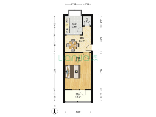 和美小院 1室1厅1卫 36平方