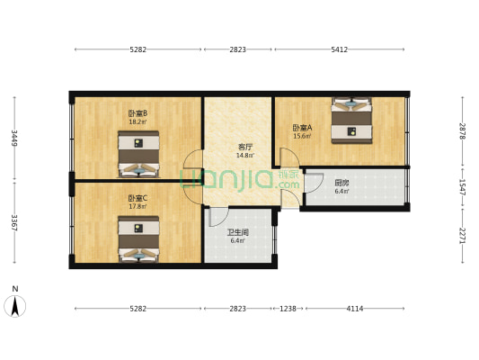 明蜀新村一期 3室1厅1卫 106平方
