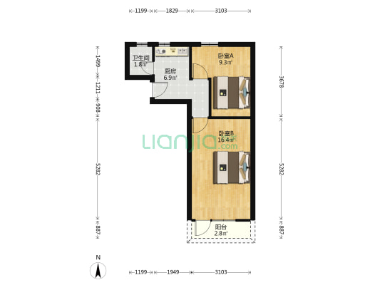 武夷路219弄 2室0厅1卫 45平方