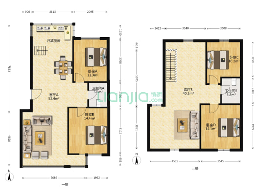 海印悠山 4室2厅2卫 94平方