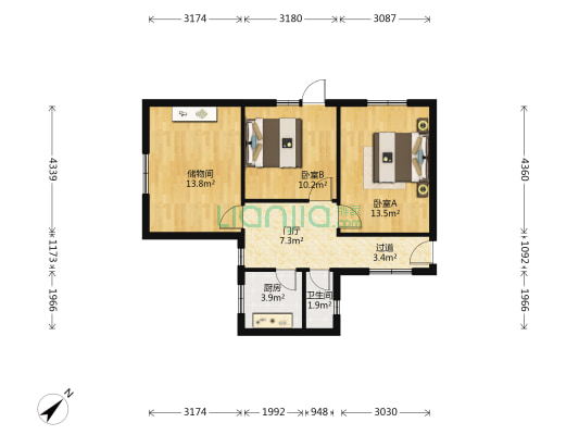 上池正街93号 2室0厅1卫 62平方