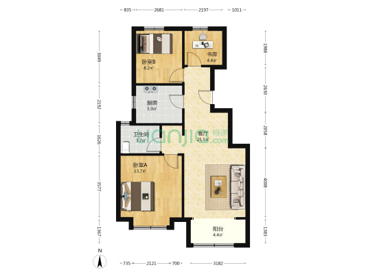 新城·玺樾熙棠 3室1厅1卫 91平方