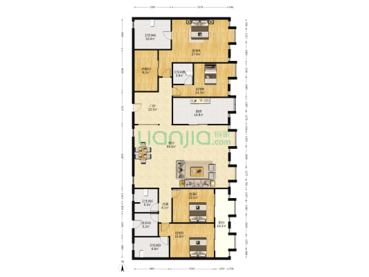 中豪桃源中心 4室1厅5卫 329平方