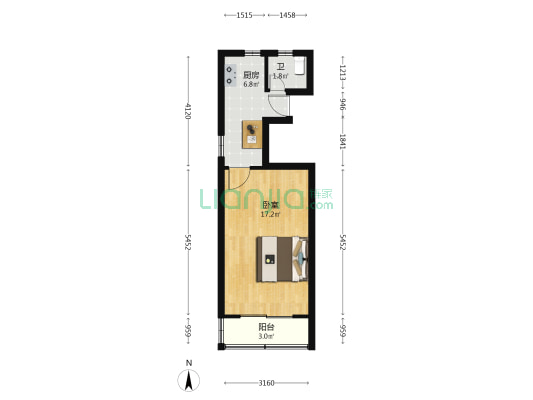 横浜路325号 1室0厅1卫 36平方