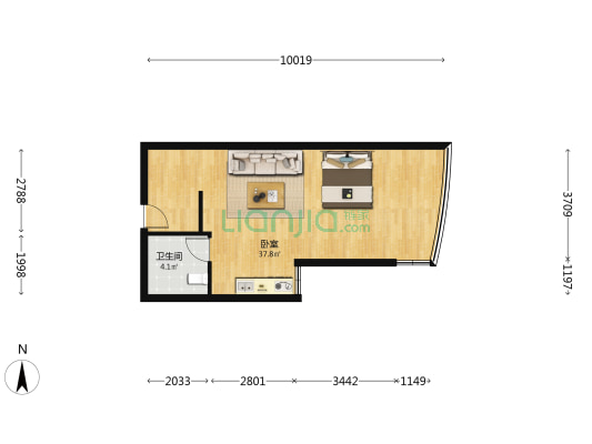 东方曼哈顿 1室0厅1卫 57平方