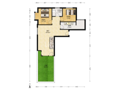鸿坤理想湾北区 2室1厅 北 西南-涿州鸿坤理想湾北区户型图