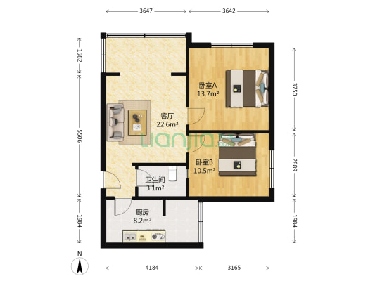 三江街社区 2室1厅1卫 67平方