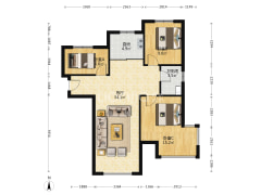 精装修 南北通透3居 拎包入住 满二 带家具家电-涿州K2狮子城南区户型图