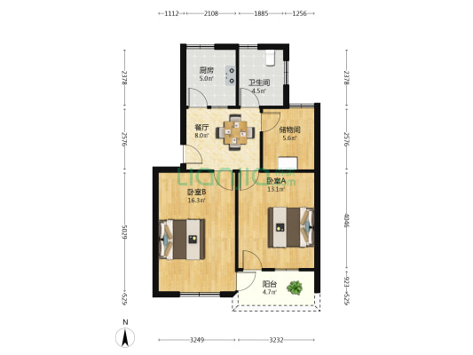 南司弄 2室1厅1卫 68平方