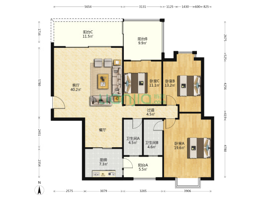 乐丰翠华轩 3室1厅2卫 158平方