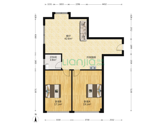 兴泰大厦 2室1厅1卫 118平方