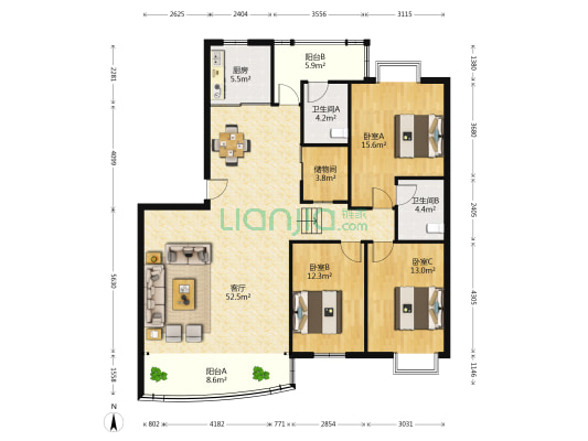 仙湖小区 3室1厅2卫 150平方
