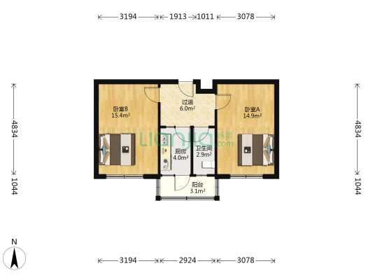 经开七区 2室0厅1卫 60平方