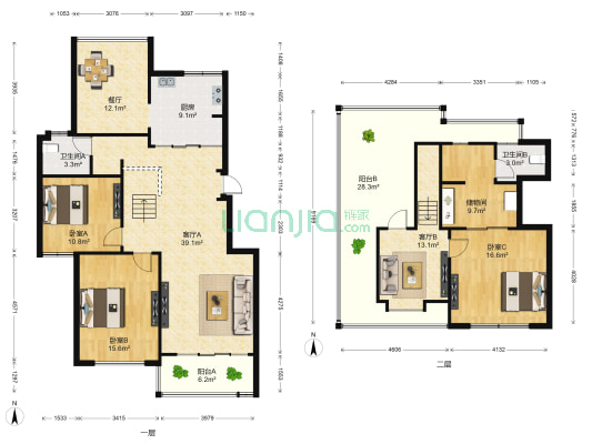盛世华庭东区 3室3厅2卫 79平方