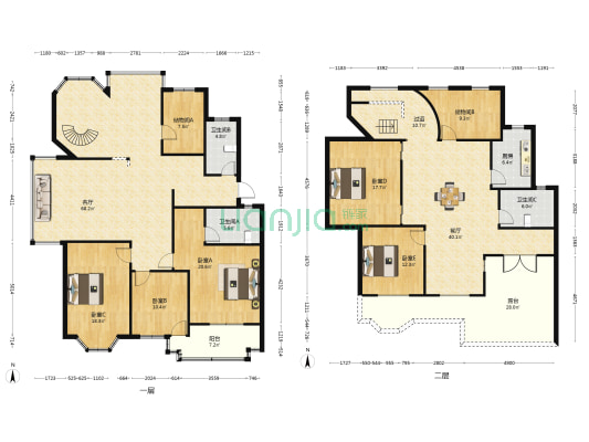 盛都公寓 5室2厅3卫 262平方