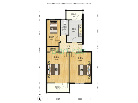西五路67号 3室0厅1卫 71平方