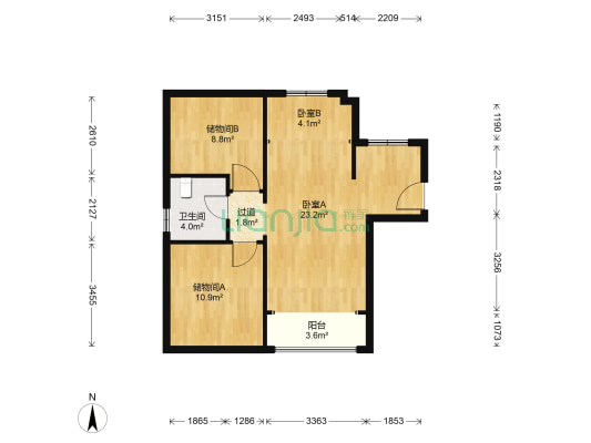 大成中环城 2室0厅1卫 91平方