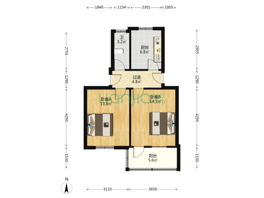 宁穿路251弄 2室0厅1卫 56平方