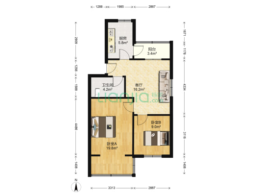 平阳里 2室1厅1卫 77平方