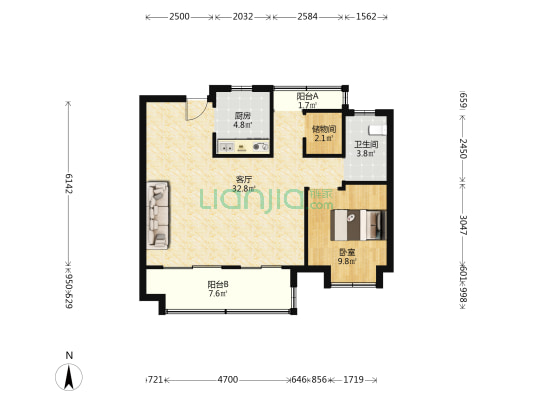 金科四季春晓 1室1厅1卫 88平方