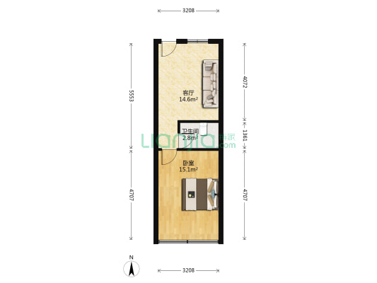 柳浪阁 1室1厅1卫 40平方