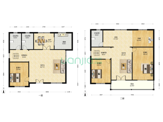 江海西路68号 4室3厅3卫 247平方