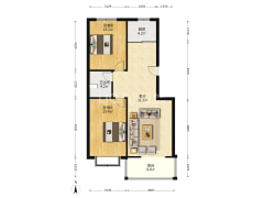 南北大两居， 小区安静又安全、电梯洋房-涿州军怡家园户型图