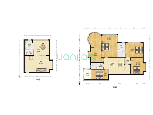 中天星园 5室2厅3卫 169平方