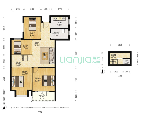 正荣悦玺 4室1厅2卫 124平方