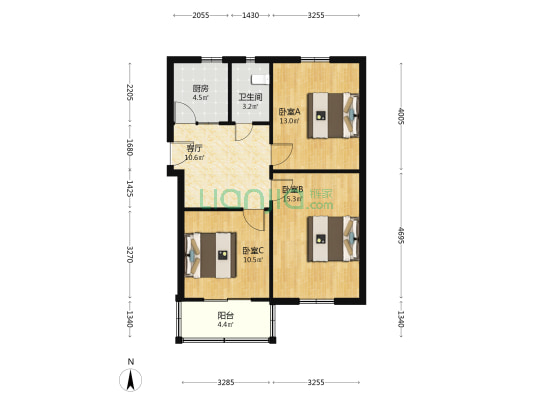 打线场 3室1厅1卫 75平方