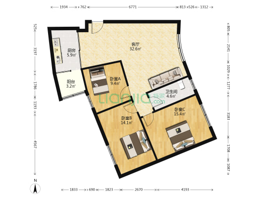 东基路 3室1厅1卫 111平方