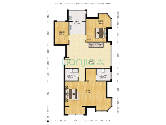 正垣美伦堡 2室1厅2卫 165平方
