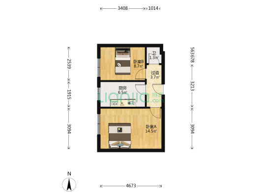 西园街 2室0厅1卫 42平方