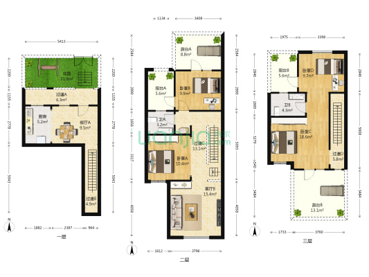 世茂红墅湾 4室2厅2卫 140平方