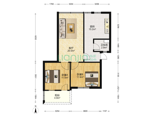 变电东四巷 2室1厅1卫 69平方