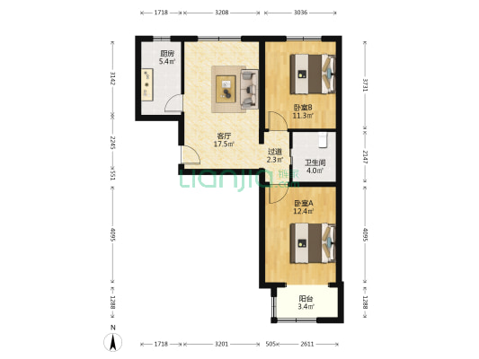 汇景苑二区 2室1厅1卫 81平方
