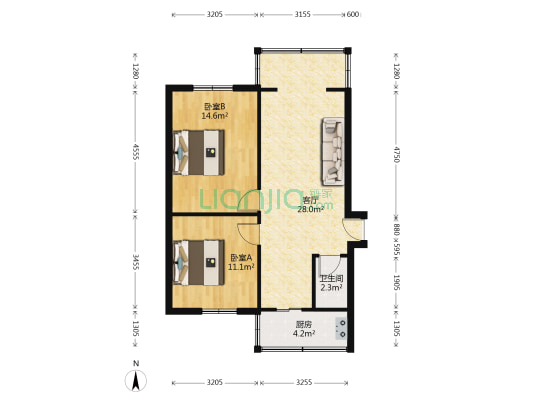 新源巷3号 2室1厅1卫 69平方