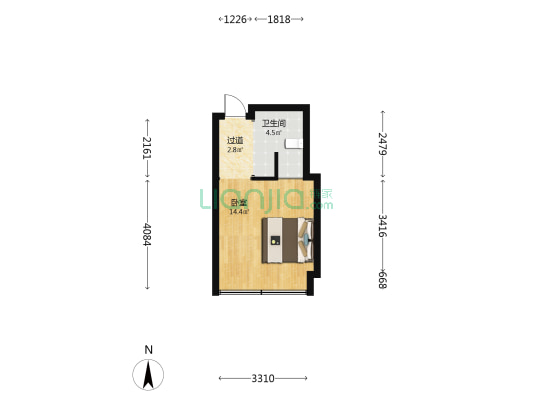 中山西路1388号 1室0厅1卫 37平方