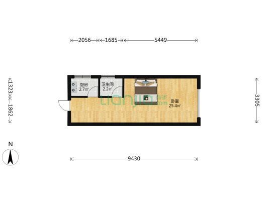 华美立家 1室0厅1卫 44平方