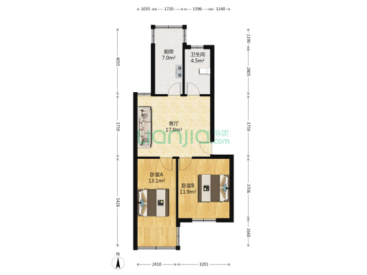 中杨新村 2室1厅1卫 71平方