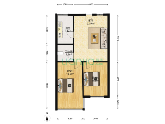 回龙庙前51号 2室1厅1卫 75平方