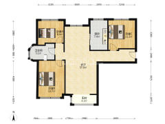 小区环境优美，人车分流，南北通透三居室带装修-涿州香邑溪谷上园户型图