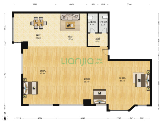 五洲国际大厦 3室2厅2卫 240平方